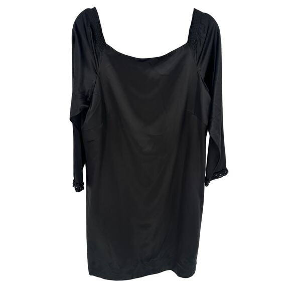Laundry By Design Black Silk Embellished Dress Knee Length Party Cocktail 12 - Picture 1 of 9